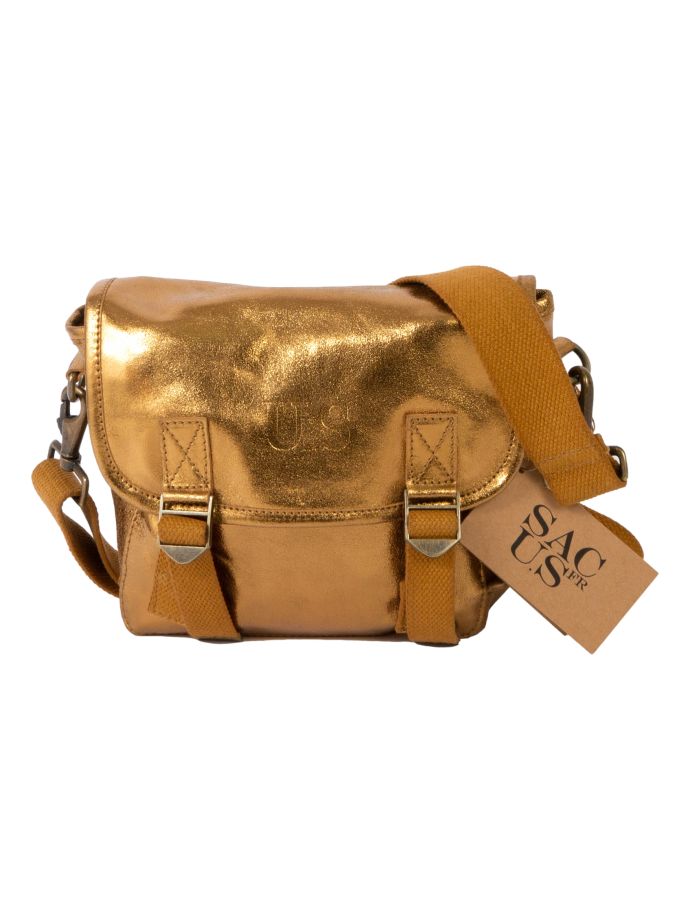 Sac besace Petit cuir Métallisé Sac US