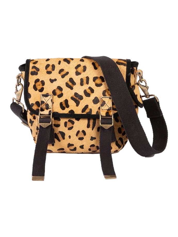 Sac besace Petit cuir Pony léopard Sac US