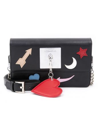 Sac épaule Plate Icons Black with Charm Iphoria
